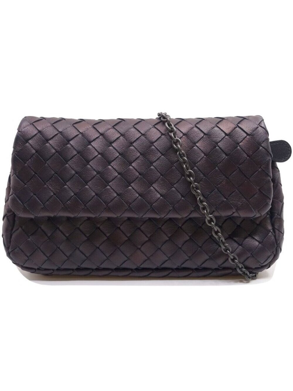 Bottega Veneta Intrecciato Shoulder Bag Leather Purple